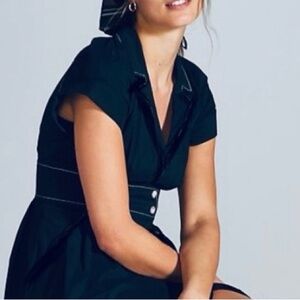 TAHARI Size 12~Maeve Poplin Midi Shirt Dress Sheath Style~Leopard Lined ~